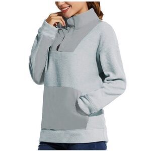 BALEAF Sherpa Fleece Pullover Sweatshirt 1/4 Snap